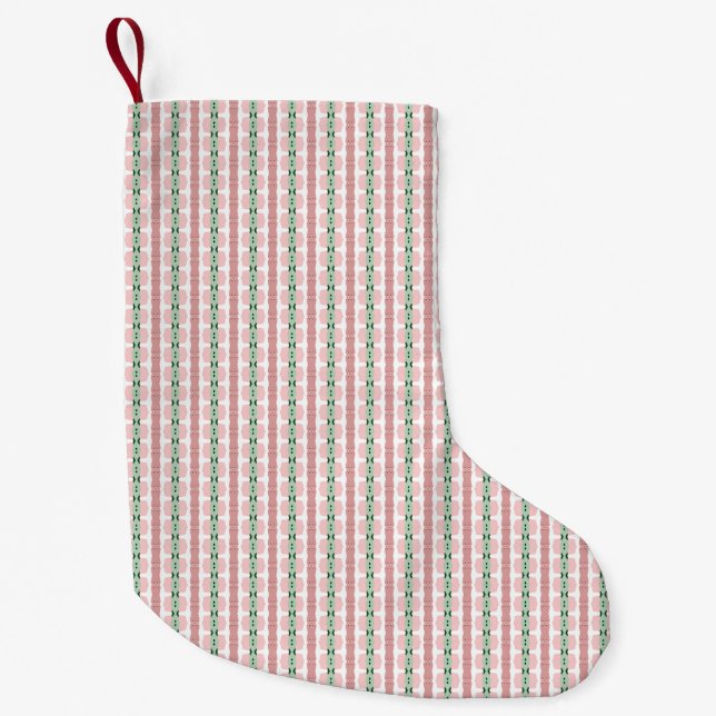 Calcetín Navideño Pequeño Boho Funky Retro Ecléctico Pastel Navidades Stripe (Anverso)