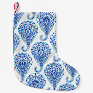 Calcetín Navideño Pequeño Boho Moda Paisley Seamless Oriental