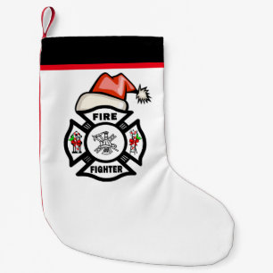 Calcetín Navideño Pequeño Bombero Santa