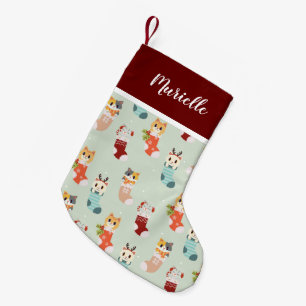 Calcetín Navideño Pequeño Bonito Kittys personalizado