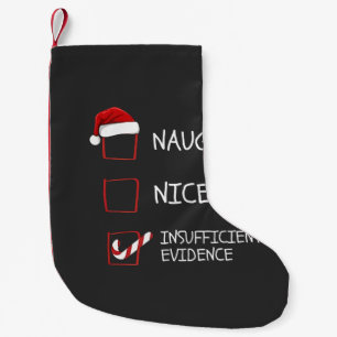 Calcetín Navideño Pequeño Bonito Travieso Evidencia Insuficiente Santa Navid