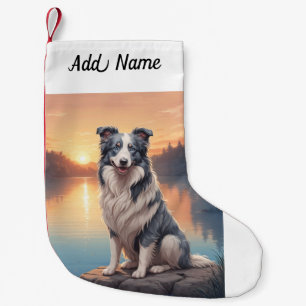 Calcetín Navideño Pequeño Border Collie
