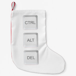 Calcetín Navideño Pequeño Botón del teclado de computadora CTRL ALT DEL de S