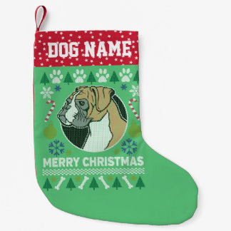 Calcetín Navideño Pequeño Boxer Perro Raza Navidades feos Suéter