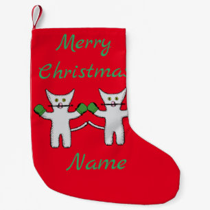 Calcetín Navideño Pequeño Boxing Kitten con Mittens_Cove