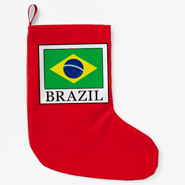 Calcetín Navideño Pequeño Brasil (Anverso)