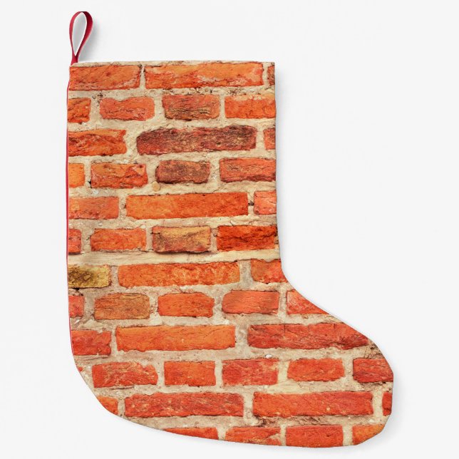 Calcetín Navideño Pequeño Brick wall texture brick wall (Anverso)
