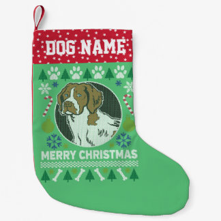 Calcetín Navideño Pequeño Brittany Spaniel Perro Raza Navidades feos Suéter