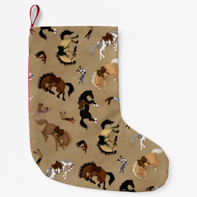 Calcetín Navideño Pequeño Broncos y vaqueros (Anverso)