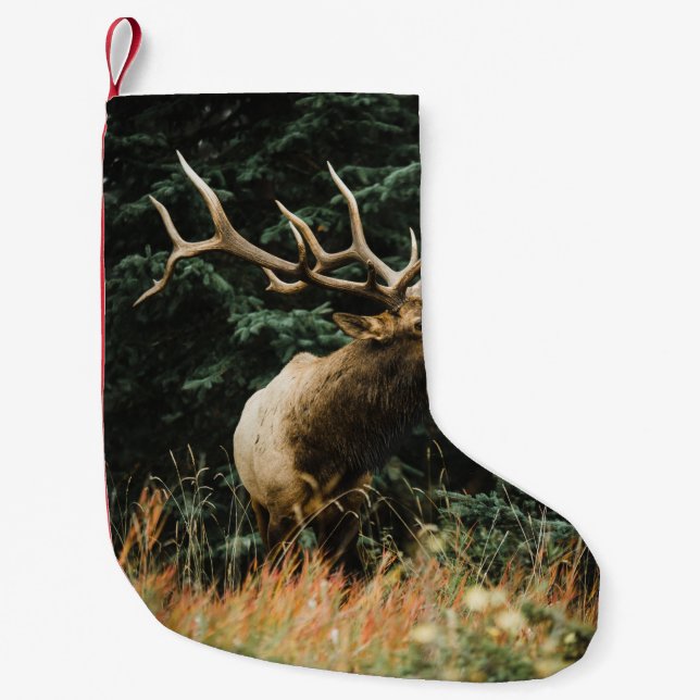 CALCETÍN NAVIDEÑO PEQUEÑO BROWN DEER ON GREEN GRASS DURANTE EL DÍA (Anverso)