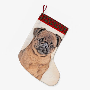 Calcetín Navideño Pequeño Bruselas Griffon Smooth Painting Original Dog Art