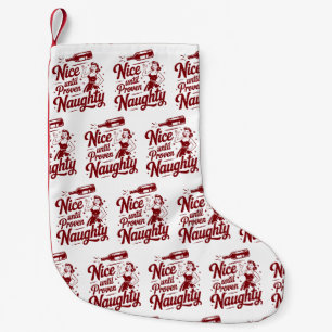 Calcetín Navideño Pequeño Buen vino de Navidad hasta que se demuestre travie