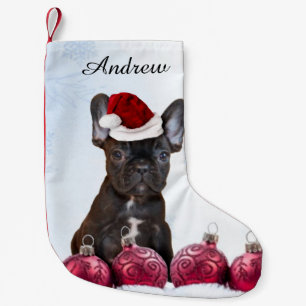 Calcetín Navideño Pequeño Bulldog francés del navidad