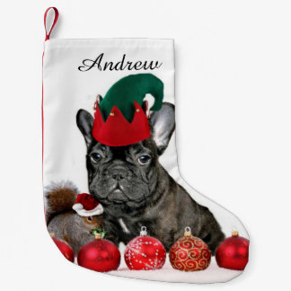 Calcetín Navideño Pequeño Bulldog francés del navidad