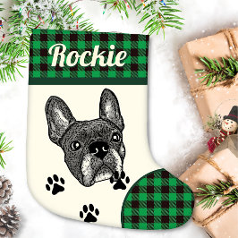Calcetín Navideño Pequeño Bulldog francés personalizado