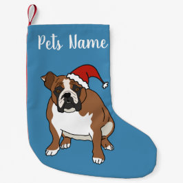 Calcetín Navideño Pequeño Bulldog inglés de vacaciones para navidades