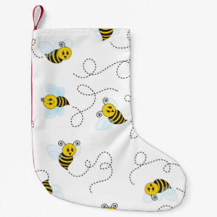 Calcetín Navideño Pequeño Bumblebee Volando Abeja de Bumble Negro Amarillo