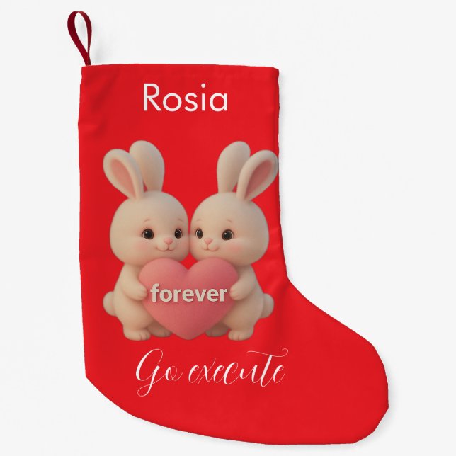 Calcetín Navideño Pequeño Bunny Christmas Stocking – Personal Holiday Ch arm (Anverso)