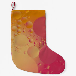 Calcetín Navideño Pequeño Burbuja rosa y naranja digital