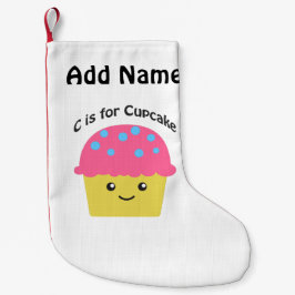 Calcetín Navideño Pequeño C es para Cupcake