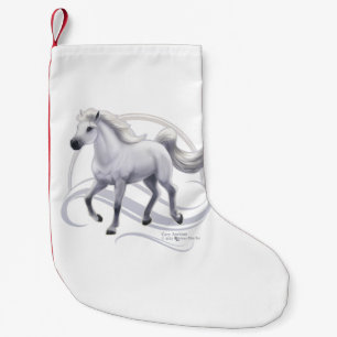 Calcetín Navideño Pequeño Caballo Arábigo Gris