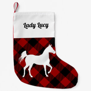 Calcetín Navideño Pequeño Caballo con Personalizado rojo de bufón