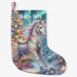 Calcetín Navideño Pequeño Caballo de balancín caprichoso 