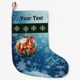 Calcetín Navideño Pequeño Caballo y ornamento