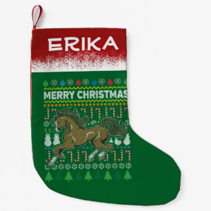 Calcetín Navideño Pequeño Caballos Navidades feos Sweater Wildlife Series
