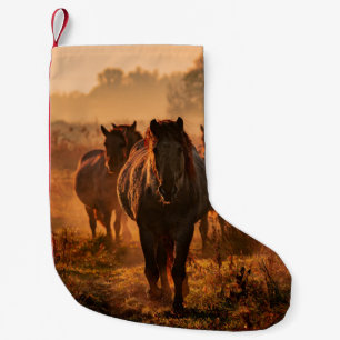 Calcetín Navideño Pequeño Caballos salvajes: Encuentro de Intenso Contacto d
