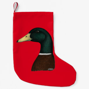 Calcetín Navideño Pequeño Cabeza de Drake del pato silvestre