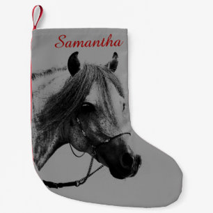 Calcetín Navideño Pequeño Cabeza gris de caballo