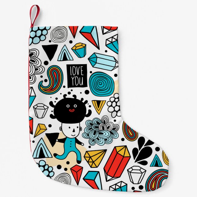 Calcetín Navideño Pequeño Cabeza loca (Anverso)