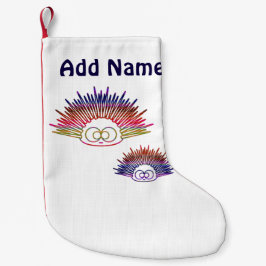 Calcetín Navideño Pequeño Cables erizos de arcoiris