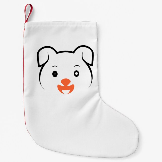 Calcetín Navideño Pequeño Cachorro de cachorros (Anverso)