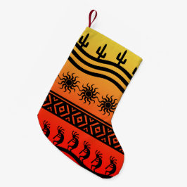 Calcetín Navideño Pequeño Cactus Desert Sunset Kokopelli Navidad Suroeste