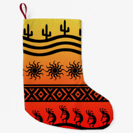 Calcetín Navideño Pequeño Cactus Desert Sunset Kokopelli Navidad Suroeste