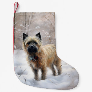 Calcetín Navideño Pequeño Cairn Terrier Deja que nieve Navidad