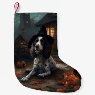Calcetín Navideño Pequeño Calabazas English Springer Spaniel Halloween Espel