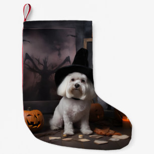 Calcetín Navideño Pequeño Calabazas Maltesas Halloween Espeluznantes