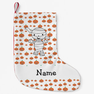 Calcetín Navideño Pequeño Calabazas naranjas de mami de nombre personalizado