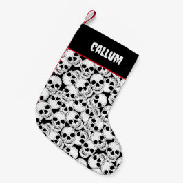 Calcetín Navideño Pequeño Calaveras góticas estampadas