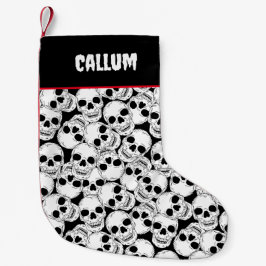 Calcetín Navideño Pequeño Calaveras góticas estampadas