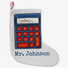 Calcetín Navideño Pequeño Calculadora Math Class Profesora School