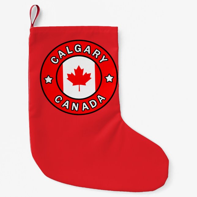 Calcetín Navideño Pequeño Calgary Canadá (Anverso)