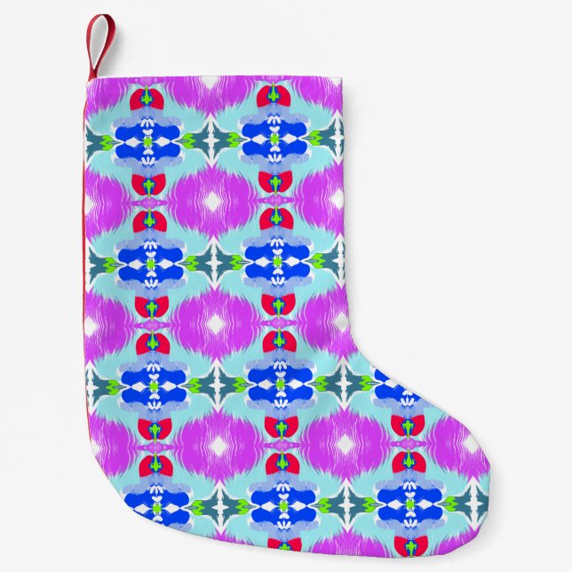 Calcetín Navideño Pequeño Calidoscopio Flor de Azure (Anverso)