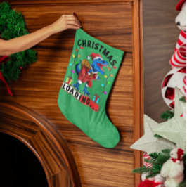 Calcetín Navideño Pequeño Camiseta de carga de Navidad de T Rex de Dinosauri