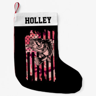 Calcetín Navideño Pequeño Campaña de pesca personalizada Bandera de Estados 