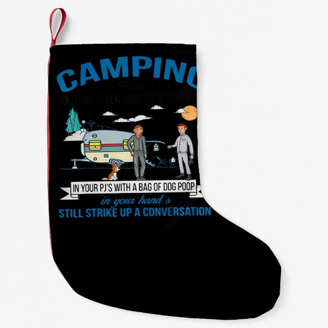 Calcetín Navideño Pequeño Camping Cuando Se Puede Caminar Regalo Para Los Ca (Anverso)
