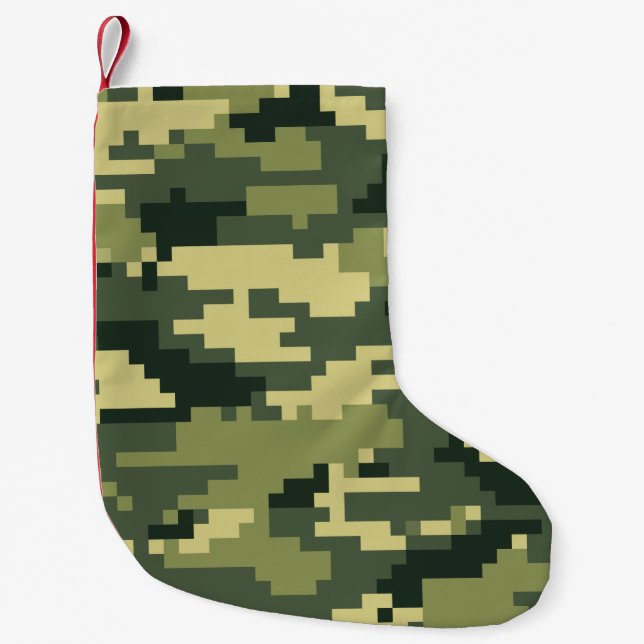 Calcetín Navideño Pequeño Camuflaje/Camo del arbolado de 8 del pedazo (Anverso)